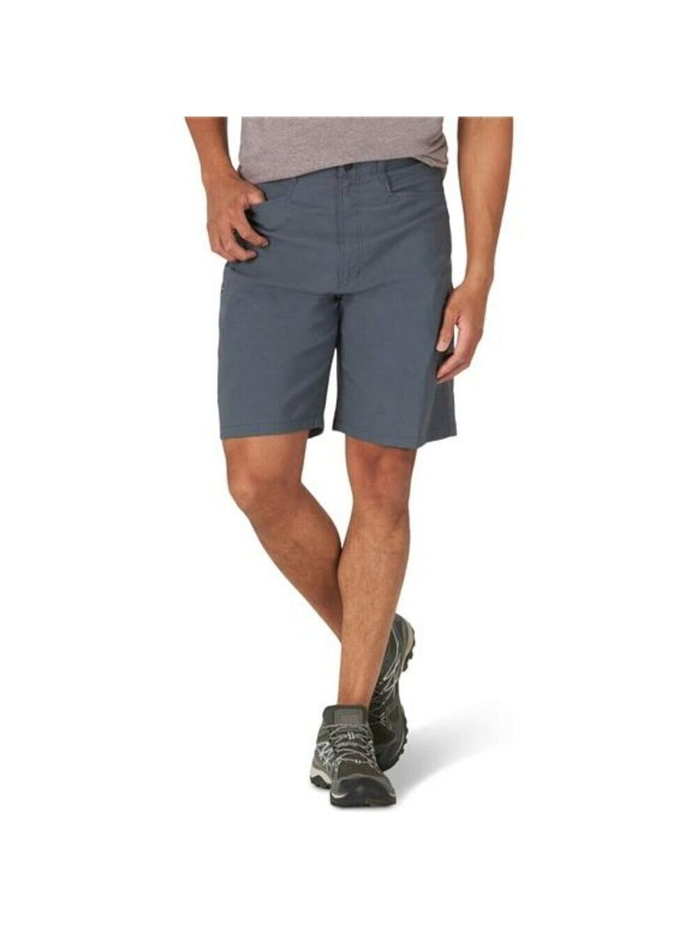 Mens Flex Waist Cargo Shorts Quick Dry Relaxed Fit Outdoor Hiking Zip Pockets